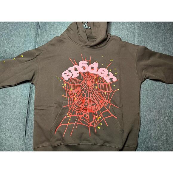 Brown Sp5der Web Hoodie Spider Worldwide SIZE: SMALL NEW - Picture 1 of 5